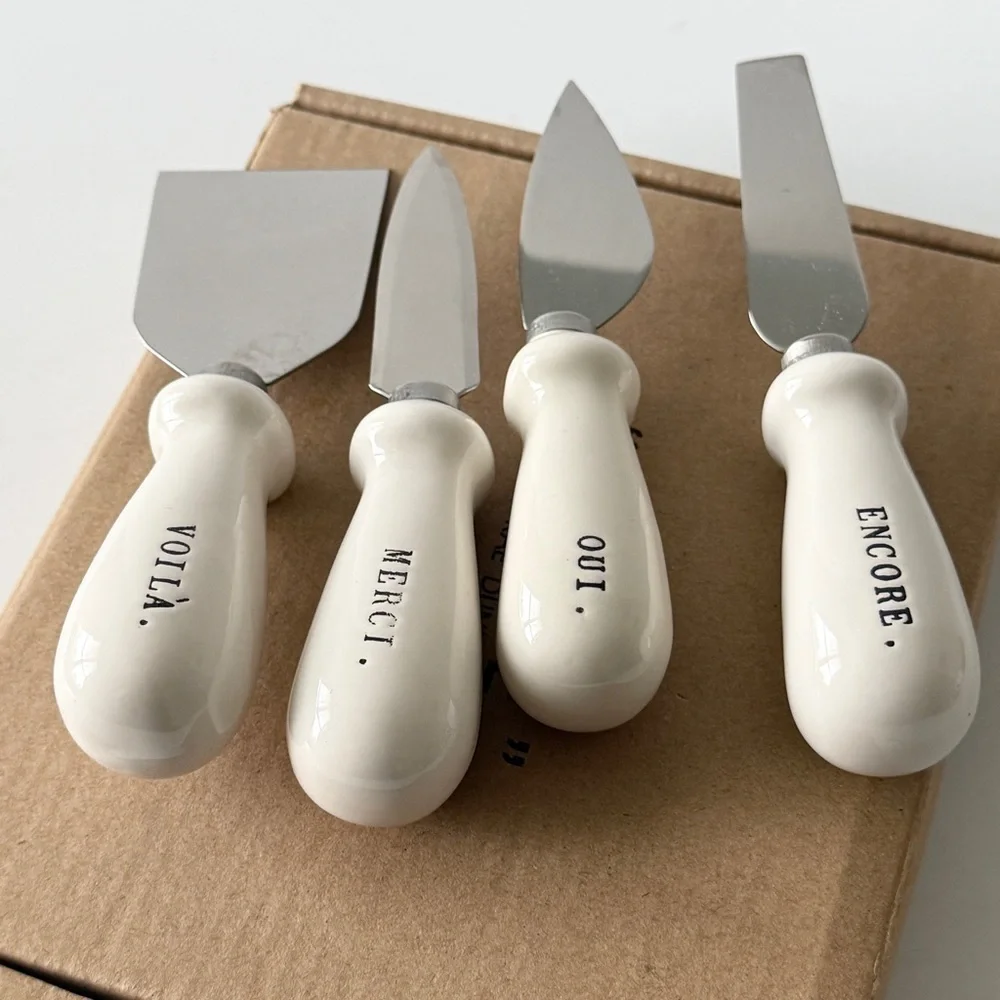 Rae Dunn by Magenta Cheese Knife Set (Yum Serve Spread Slice) NEW